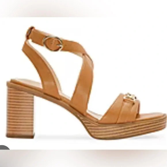 Liz Claiborne women’s tan Selby heeled sandals, size 8.5 - Picture 4 of 10